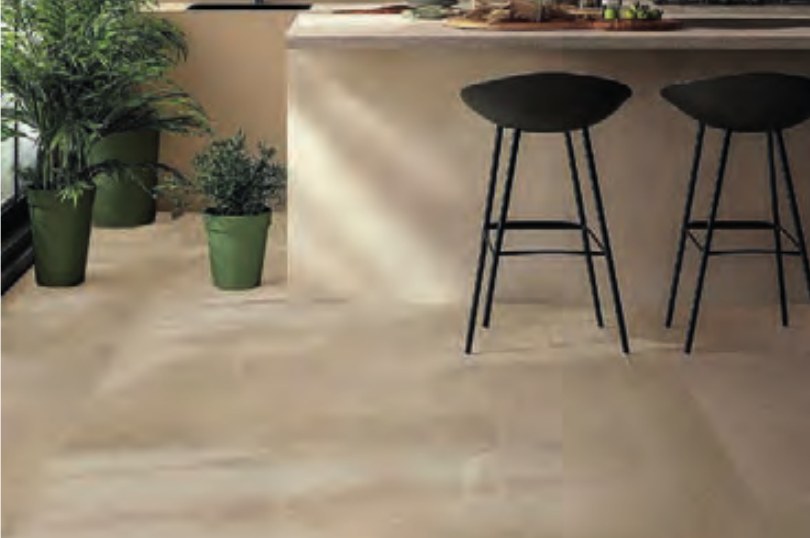 Creation 55 Clic Acoustic 1604 Curton Stone Taupe v kuchyni