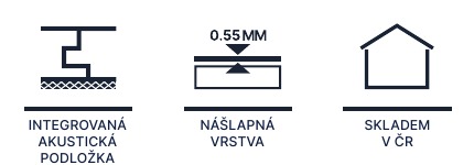Integrovaná akustická podložka, nášlapná vrstva 0,55 mm, skladem v ČR